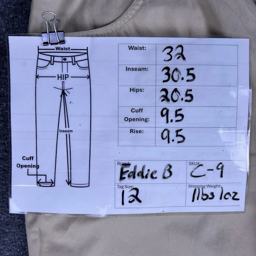Eddie Bauer Chino Pants Womens 12 Tan Stretch Casual Mid Rise Straight Leg 32x30